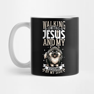 Jesus and dog - Keeshond Mug